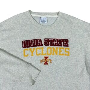 Iowa State Cyclones Champion Sweatshirt Men's XL Gray Crewneck NCAA Logo